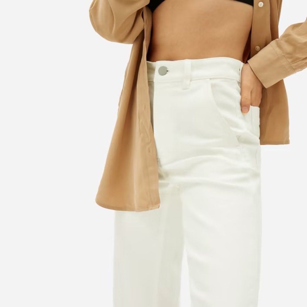 Everlane Straight Leg Crop Pants in Sandstone